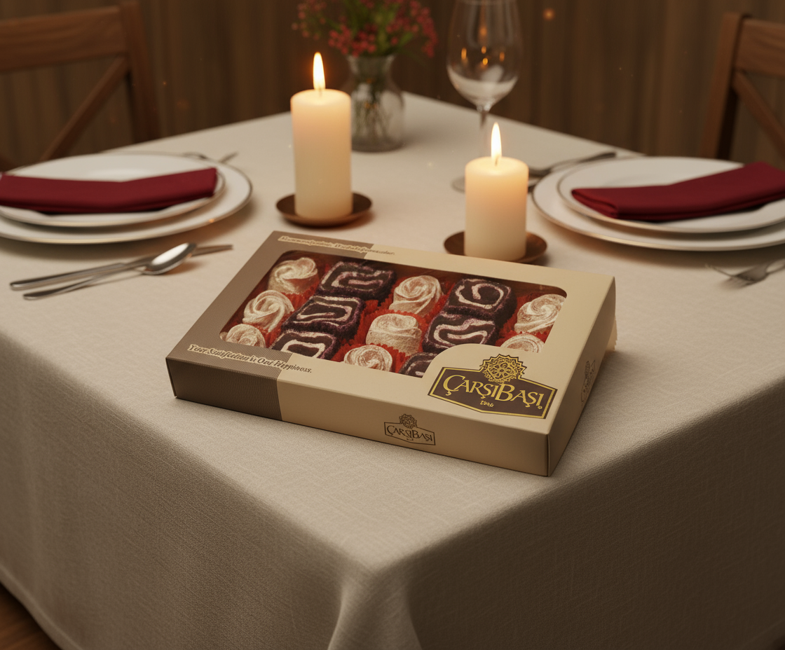 Carsibasi Assortiment Premium de Loukoums Turcs (Rose & Roulé Velours) - Boîte Cadeau 350g