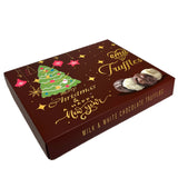 Truffes au lait au chocolat Ema et chocolat blanc fourrées à la crème de noisette - Boîte Joyeux Noël - 250g