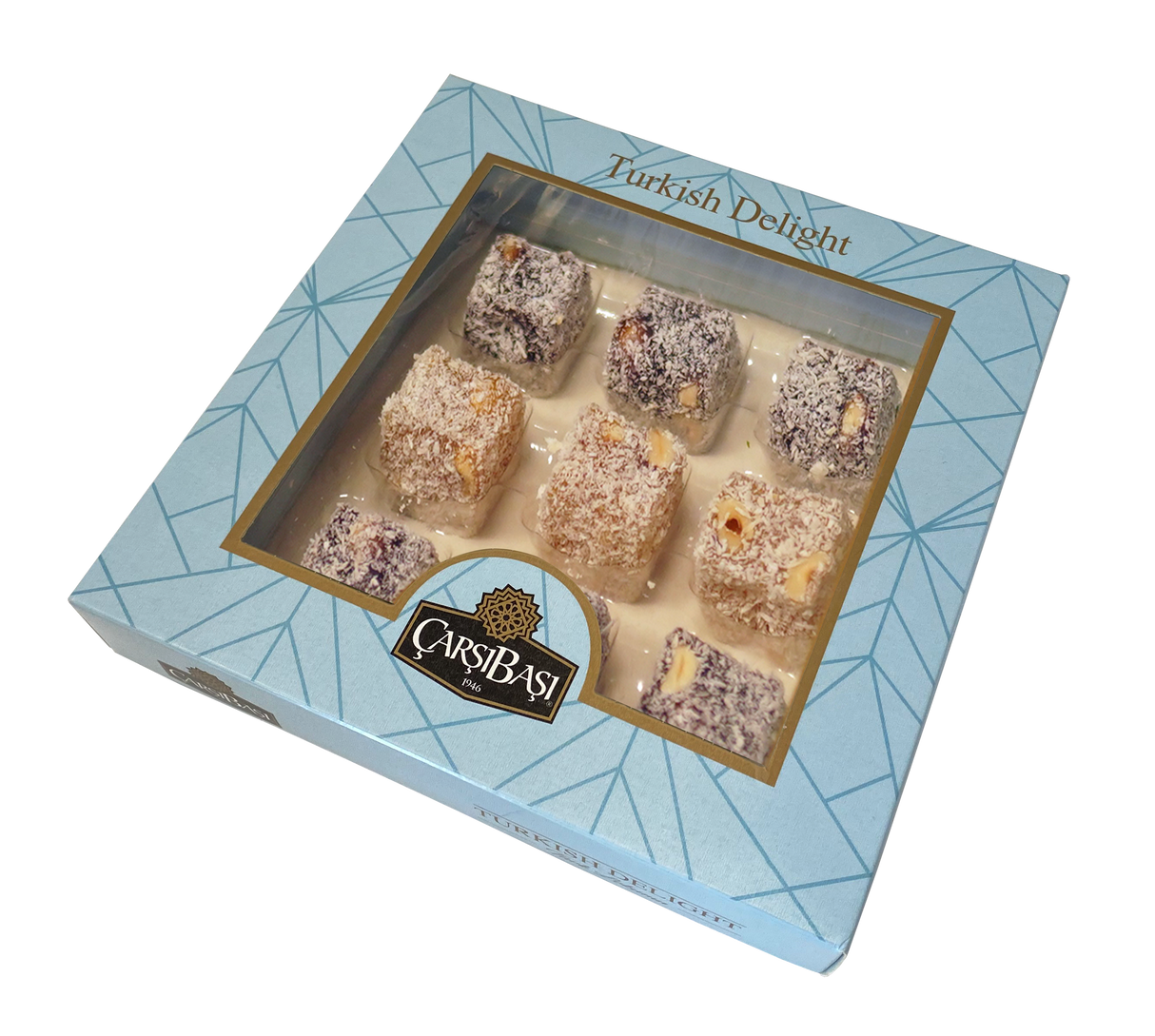Carsibasi Assortiment Premium de Loukoum Turc à la Noix de Coco et à la Noisette - Boîte Cadeau 227g