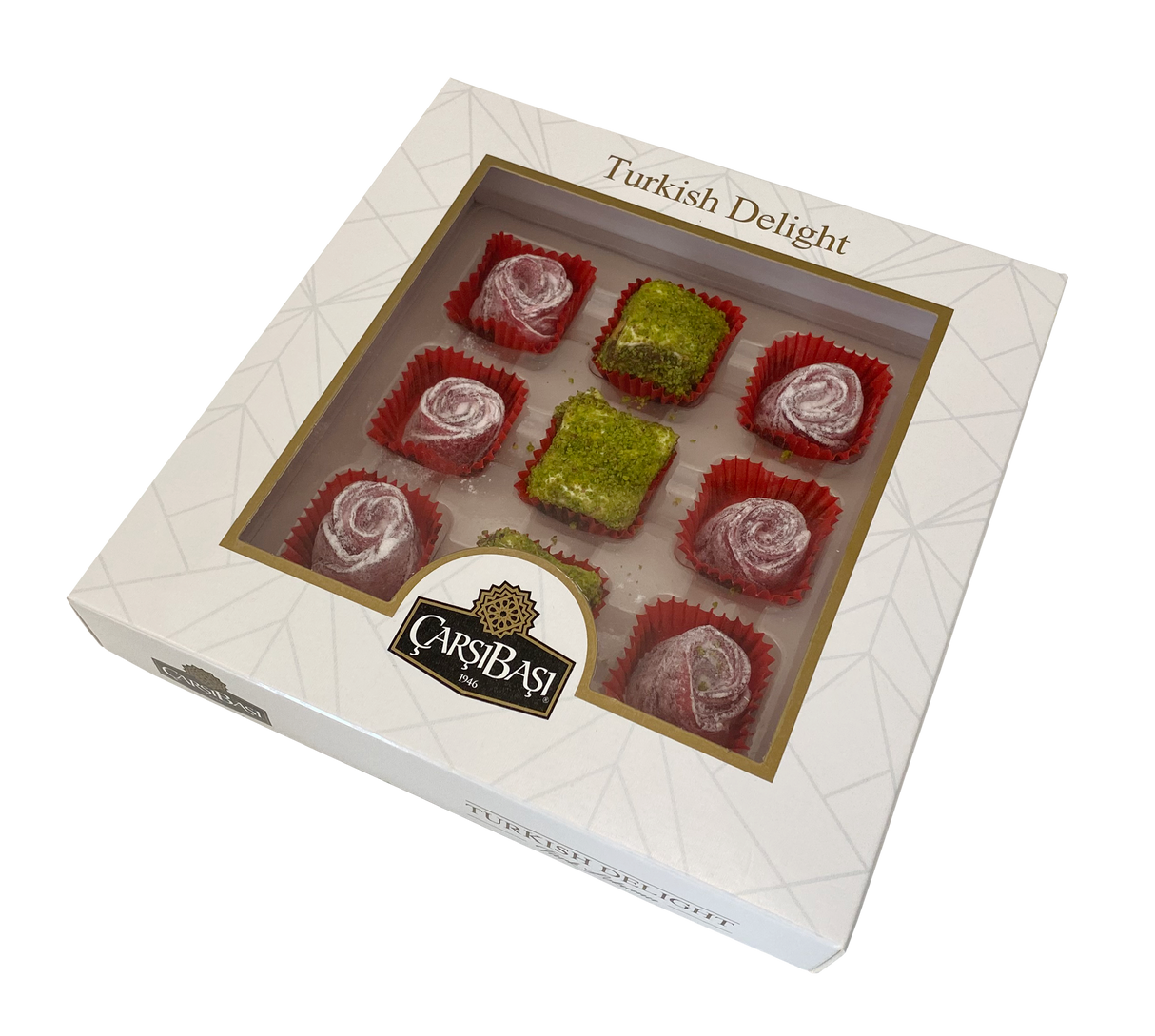 Carsibasi Assortiment Premium de Loukoums Turcs (Pistache & Rose) - Boîte Cadeau 180g
