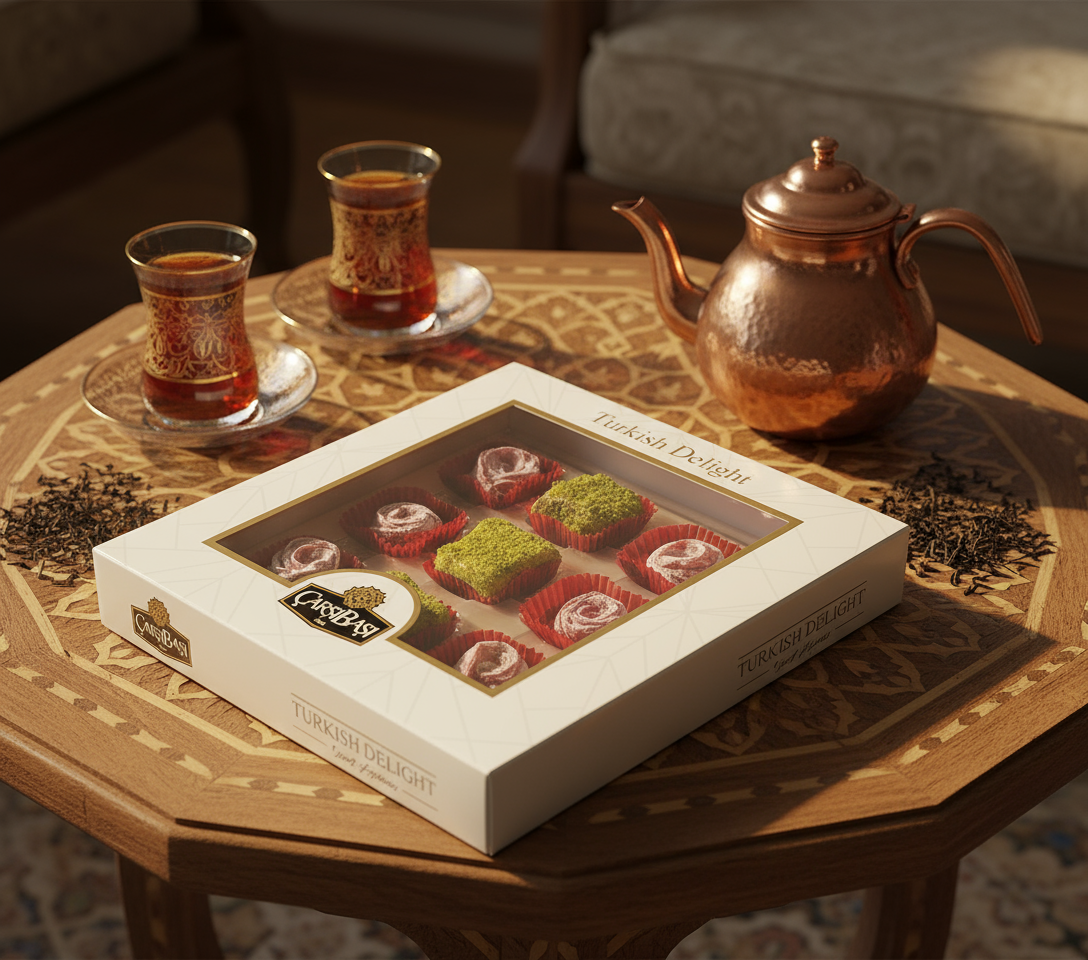 Carsibasi Assortiment Premium de Loukoums Turcs (Pistache & Rose) - Boîte Cadeau 180g