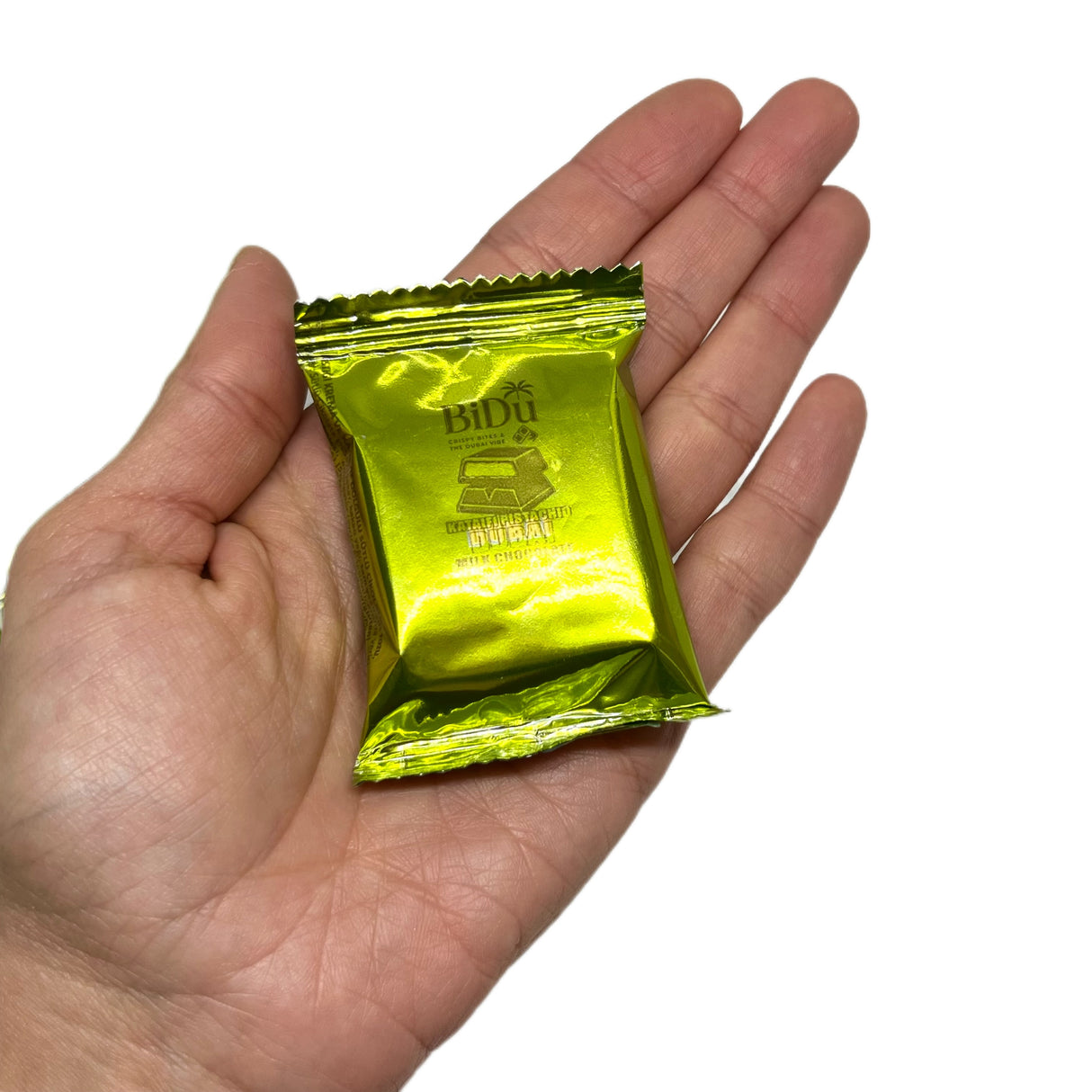 BiDu Chocolat au lait style Dubaï premium avec pistache et blé soufflé - 17g