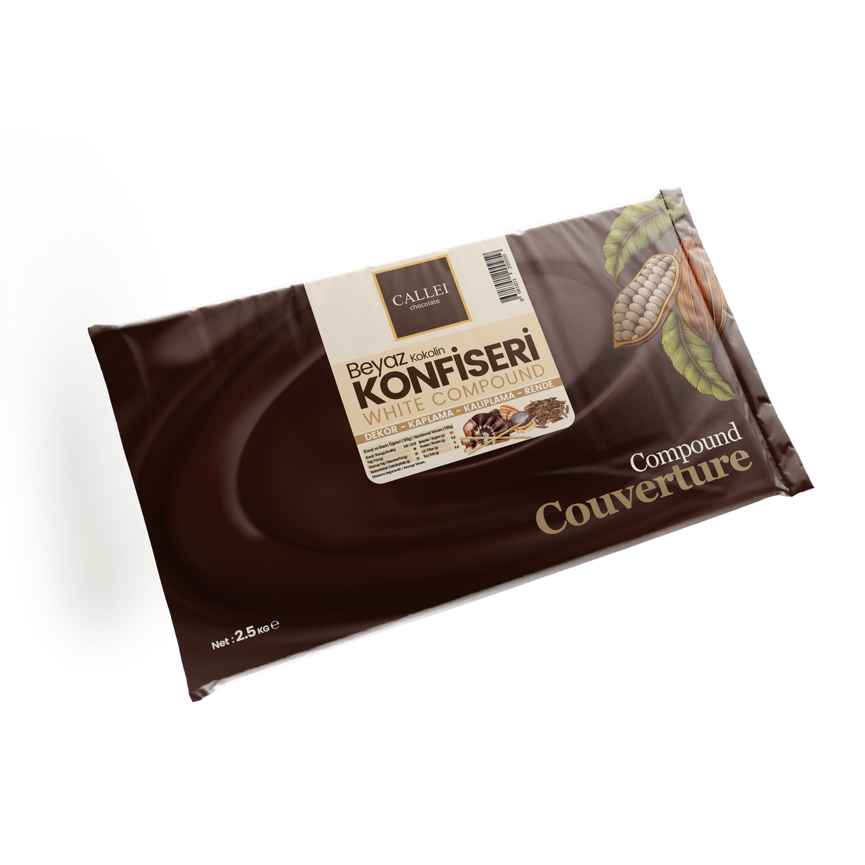 Calleï Professionnel Chocolat de Confiserie Blanc Composé - 2.5kg