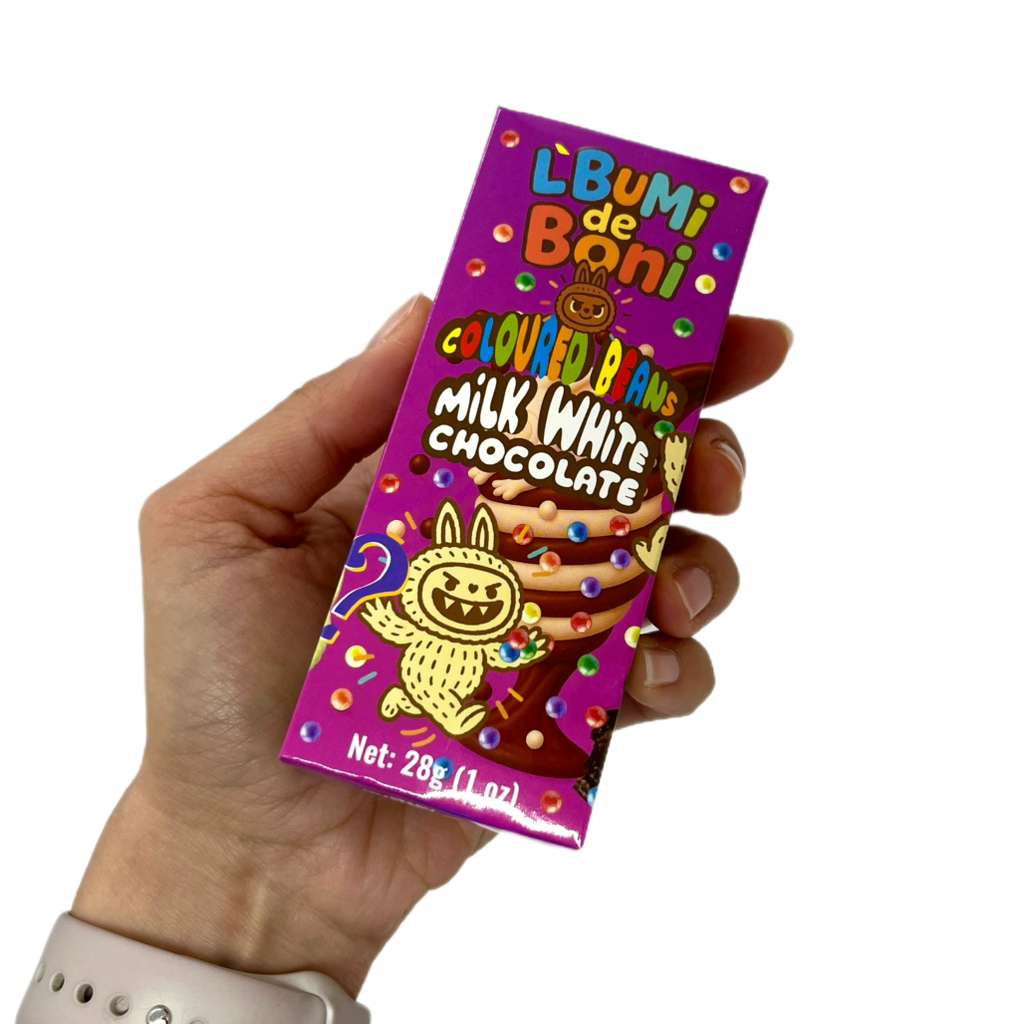Vezir Lbumi de Boni Chocolat Mystère de Collection - Lait, Blanc & Fèves Colorées - 28g
