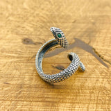 Adjustable Green Snake Eyes Design Ring - TryAladdin