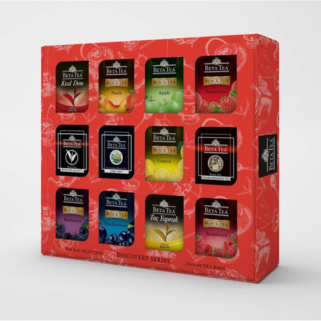 Beta Tea Gift Box – Black Tea Discovery Series (60 Bags, 12 Varieties x 5 Each) - TryAladdin