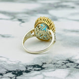 Istanbul Jewelry | Aquamarine Turkish Design Vintage Handmade Silver Ring - TryAladdin