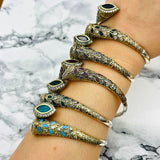 Istanbul Jewelry | Handmade Emerald Stone Ottoman Silver Bracelet - TryAladdin