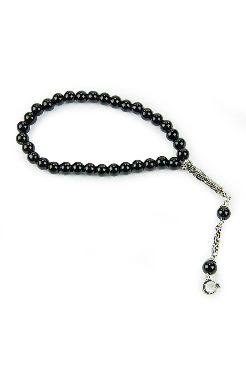 Black 33 Glass Beads Tasbih - TryAladdin