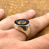 Black Zircon Gemstone Ring Men's Jewelry - TryAladdin