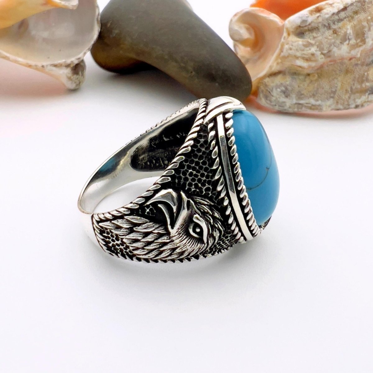 Blue Turquoise Square Ring - TryAladdin