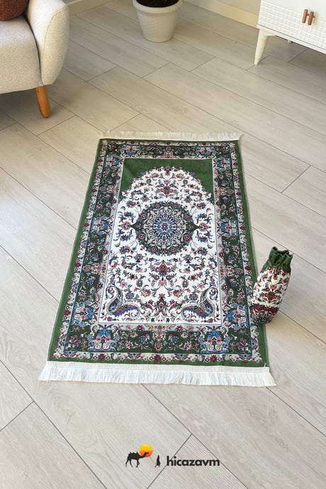 Carpet Pattern Prayer Rug (Green) - TryAladdin