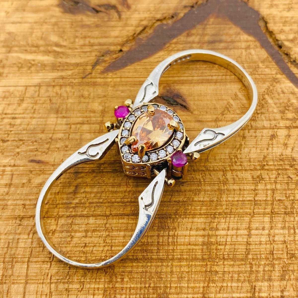 Citrine & Amethyst Reversible Ring - TryAladdin