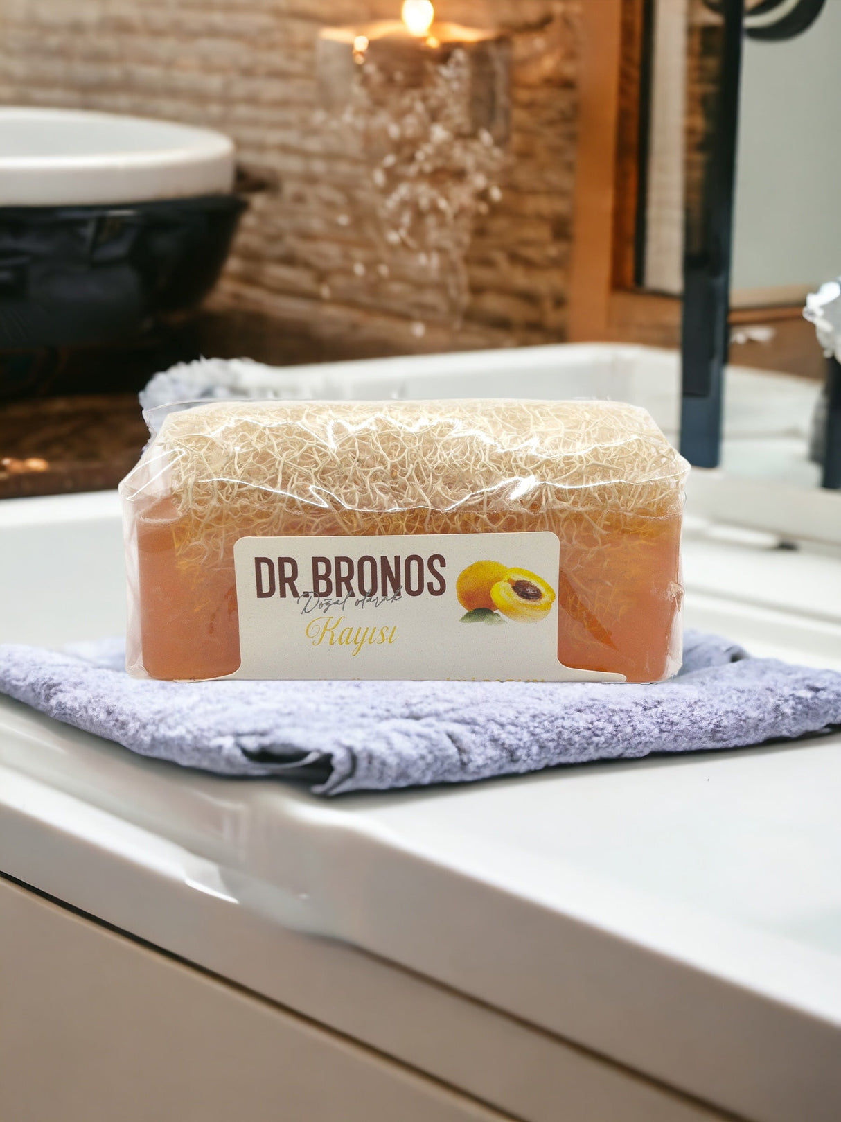 Dr. Bronos | Apricot Soap with Natural Pumpkin Loofah - TryAladdin