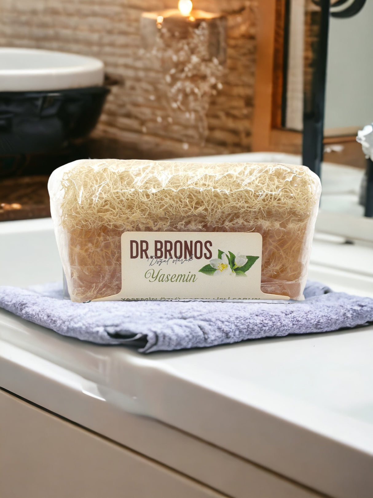 Dr. Bronos | Jasmine Soap with Natural Pumpkin Loofah - TryAladdin