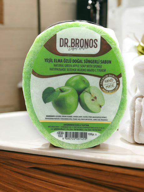 Dr. Bronos | Natural Green Apple Soap with Sponge - TryAladdin