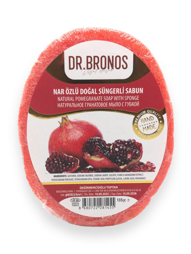 Dr. Bronos | Natural Pomegranate Soap with Sponge - TryAladdin