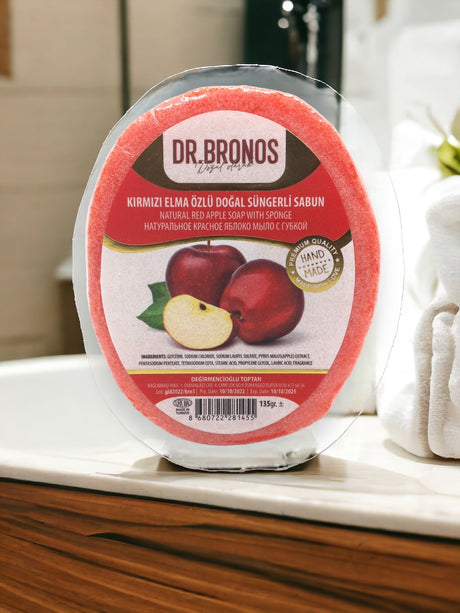 Dr. Bronos | Natural Red Apple Soap with Sponge - TryAladdin