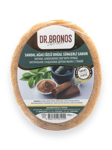 Dr. Bronos | Natural Sandal Wood Soap with Sponge - TryAladdin