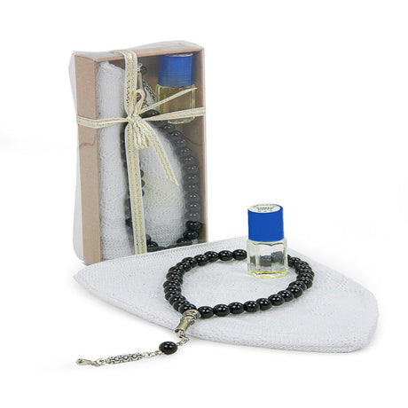 Essence, Prayer Hat and Prayer Beads Men's Hajj Umrah Gift Set - TryAladdin