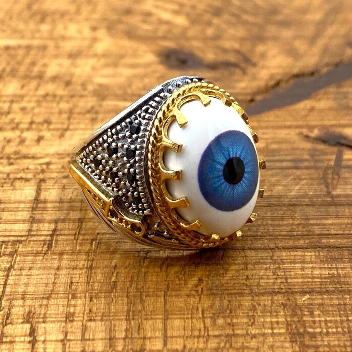 Evil Eye Silver Men’s Ring - TryAladdin