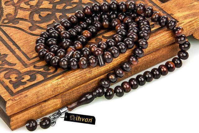 Hajj Umrah Gift Tasbih, 99 Beads 8mm (10 Pieces), Brown - TryAladdin