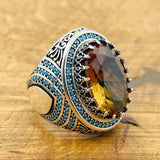 Handcrafted Multi - Color Zultanite Stone Men's Ring - TryAladdin