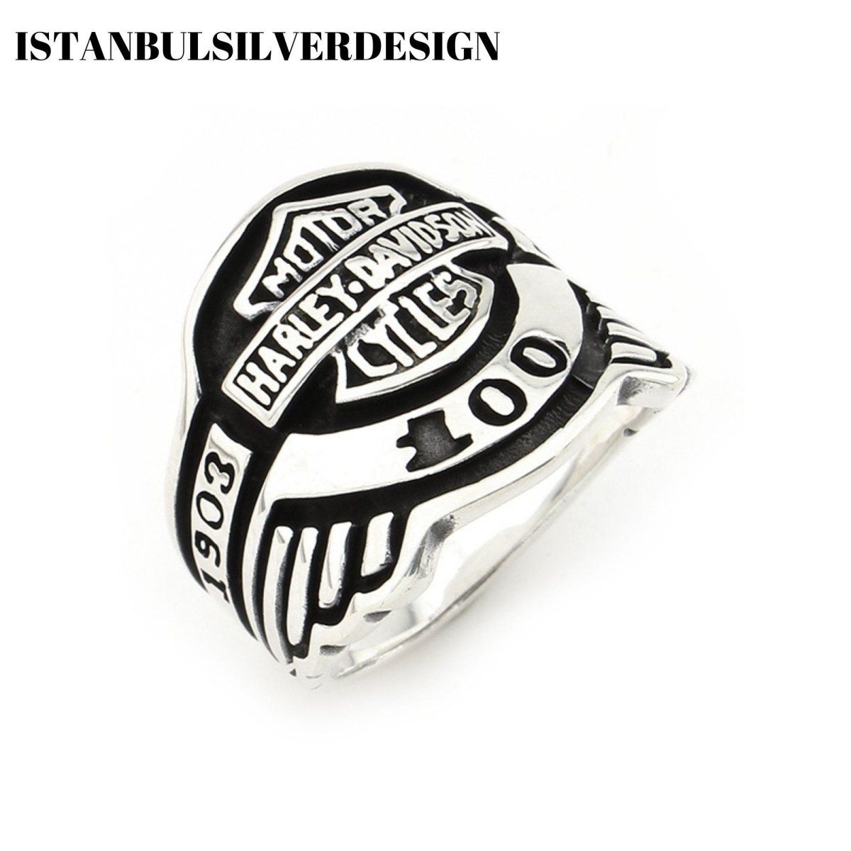 Harley Davidson Motorcycle Signet Ring - TryAladdin