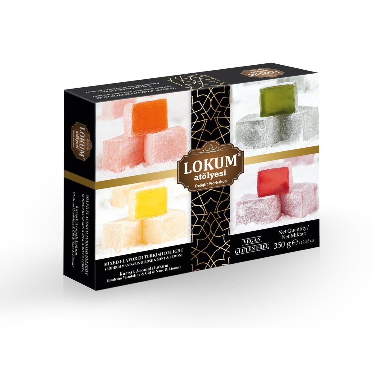 Lokum Atolyesi | Mixed Flavored Turkish Delight (Bodrum Tangerine & Rose & Mint) - TryAladdin