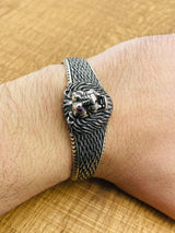 Men's Adjustable Cuff Silver Bracelet - TryAladdin