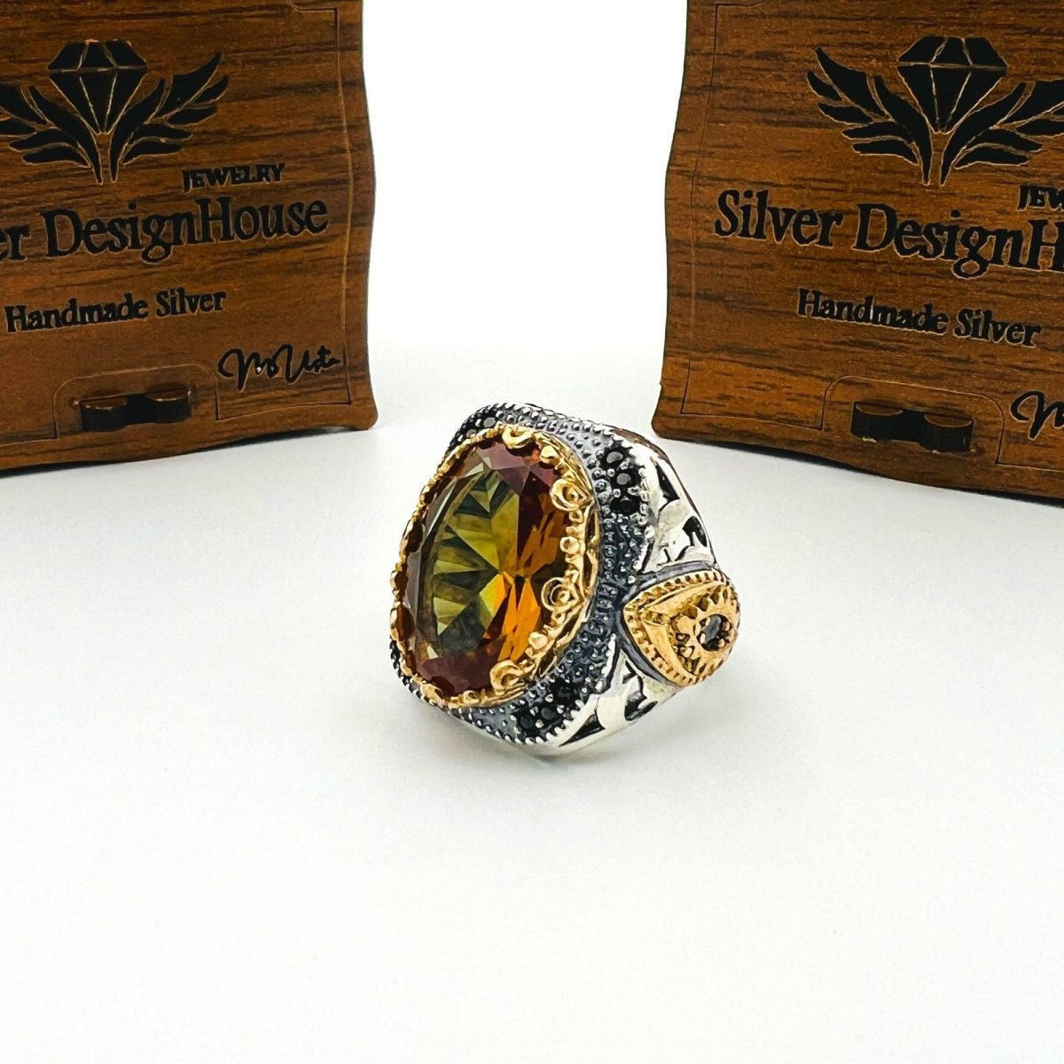 Men's Alexandrite Colormix Stone Silver Ring - TryAladdin