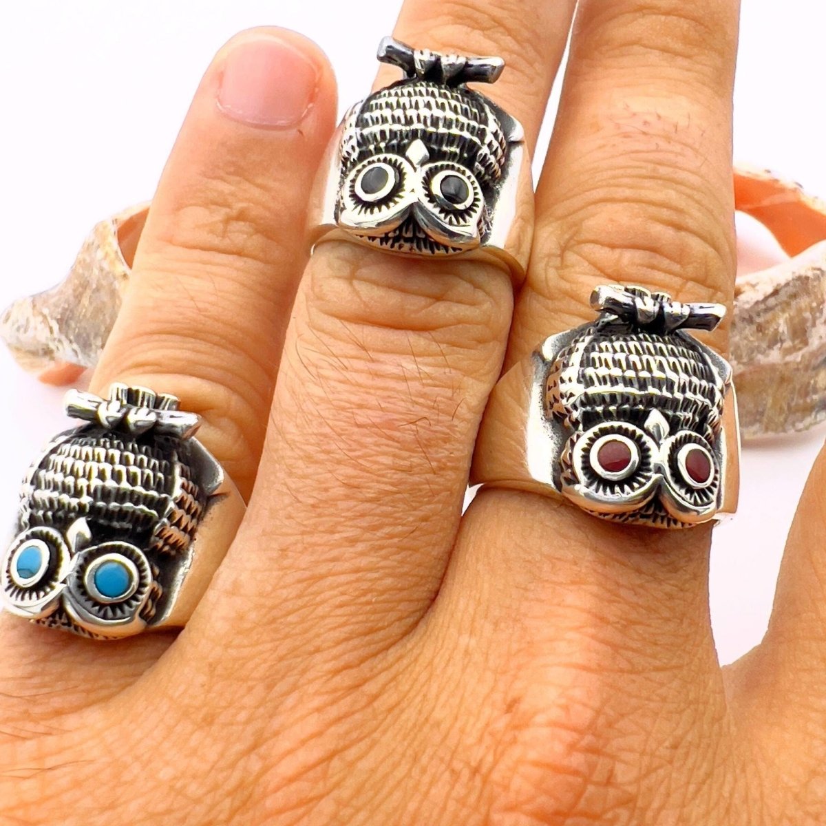 Men's and Women's 925 Solid Silver Owl Ring - TryAladdin