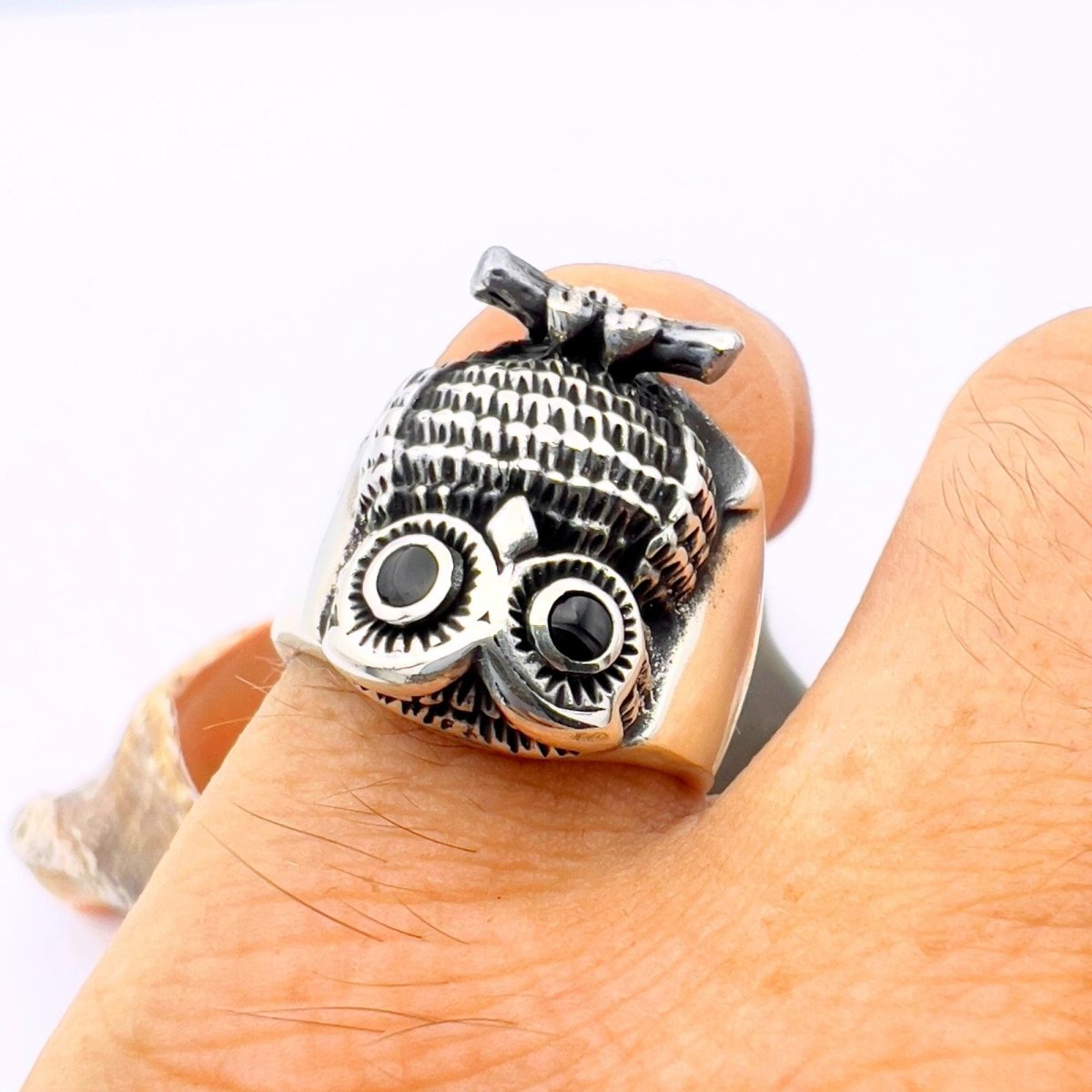 Men's and Women's 925 Solid Silver Owl Ring - TryAladdin