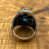 Men's Aquamarine Silver Ring - TryAladdin