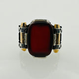 Men's Black Onyx Square Sterling Silver Gemstone Ring - TryAladdin