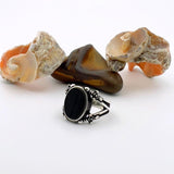 Men's Black Onyx Sterling Silver Ring - TryAladdin