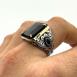 Men's Black Onyx Stone Ring - TryAladdin