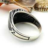 Men's Black Onyx Stone Turkish Silver Ring - TryAladdin