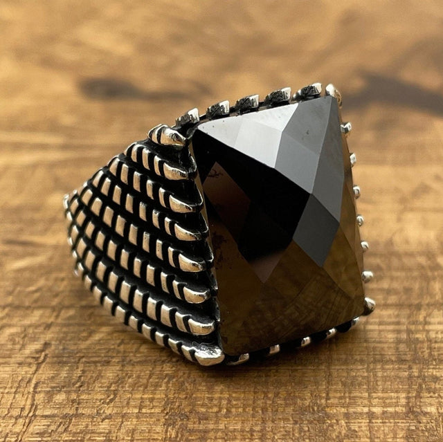 Men's Black Zircon Ottoman Ring - TryAladdin