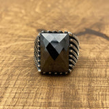 Men's Black Zircon Ottoman Ring - TryAladdin