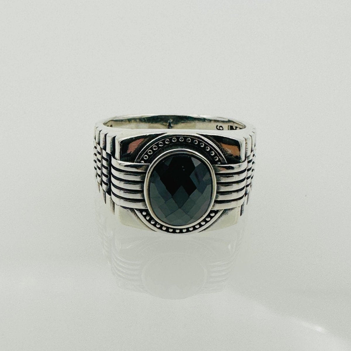 Men's Black Zircon Stone Ring - TryAladdin