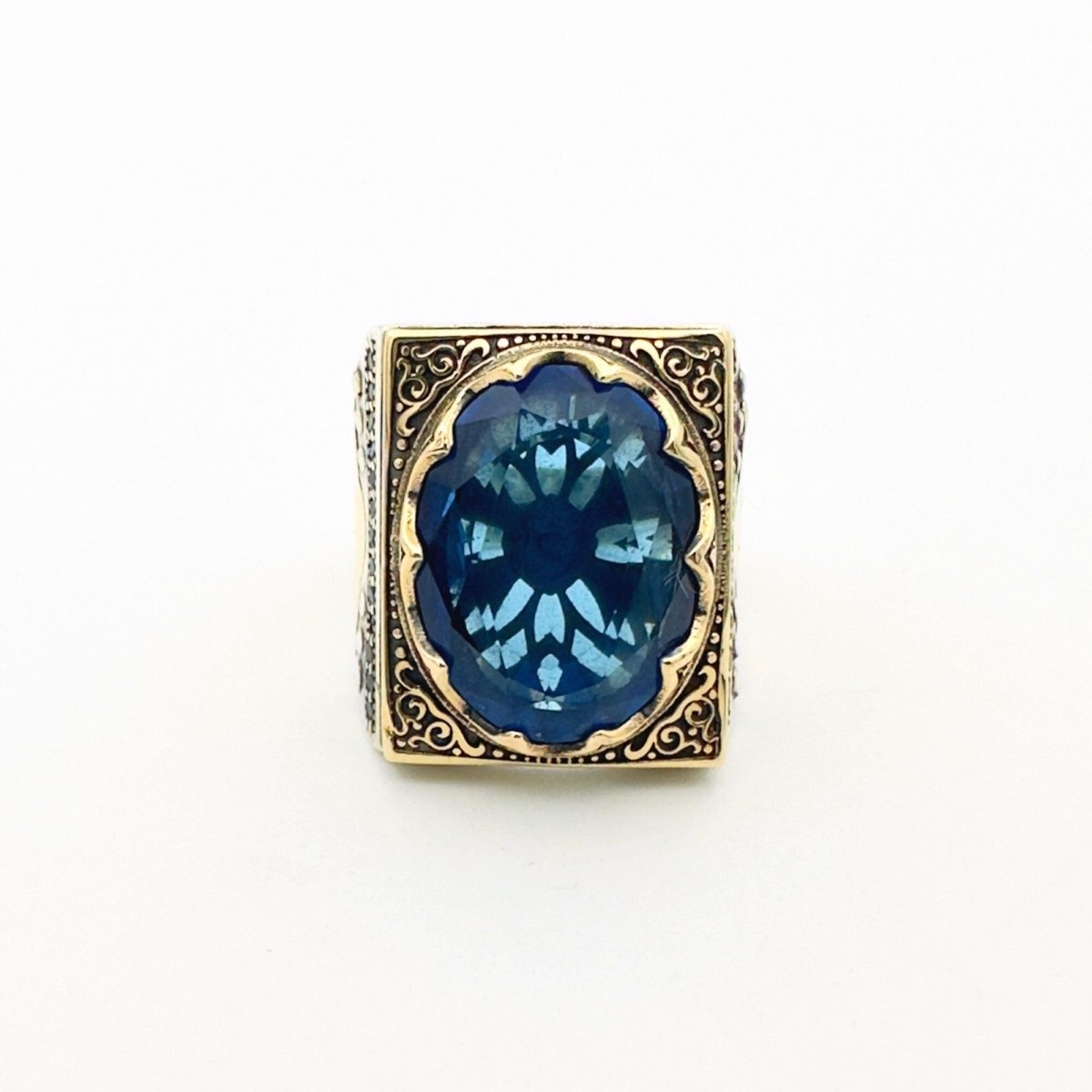 Men's Blue Sapphire Stone Ring - TryAladdin