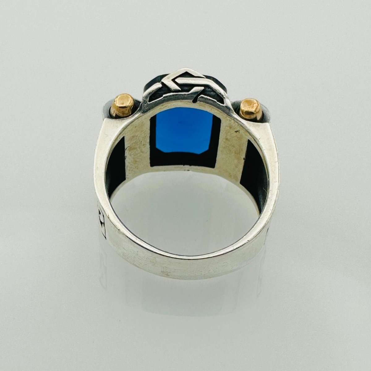 Men's Blue Zircon Silver Ring - TryAladdin