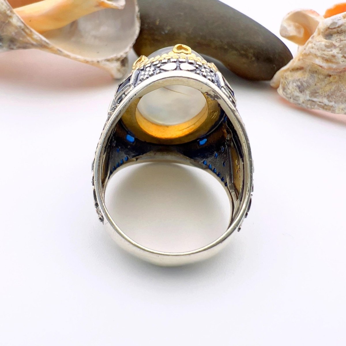 Men's Brown Agate Silver Ring - TryAladdin