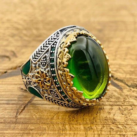 Men's Green Topaz Ring - TryAladdin