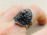 Men's Lion Design Silver Ring - TryAladdin