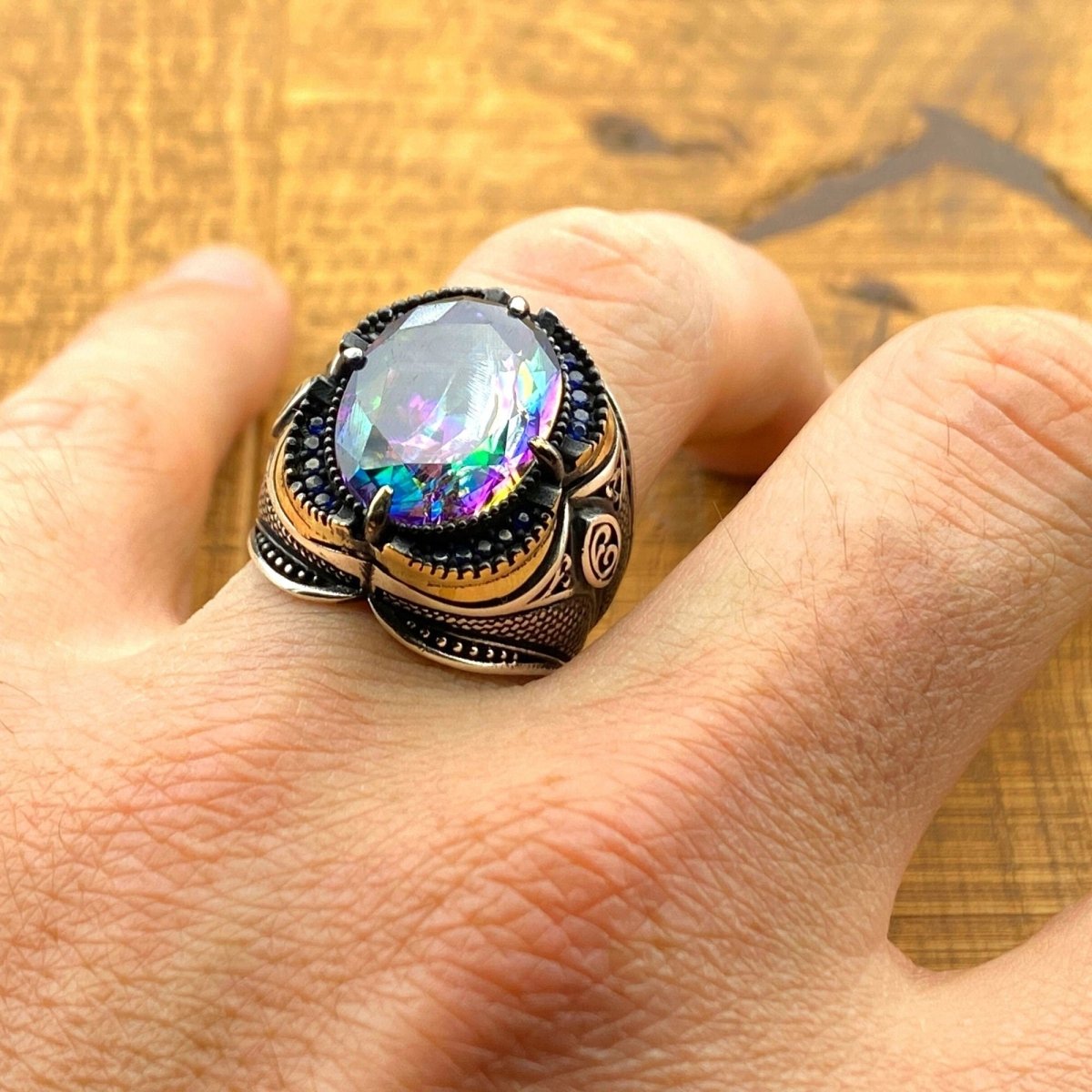 Men's Mystic Topaz Ring - TryAladdin