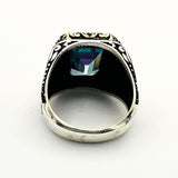 Men's Mystic Topaz Silver Ring - TryAladdin