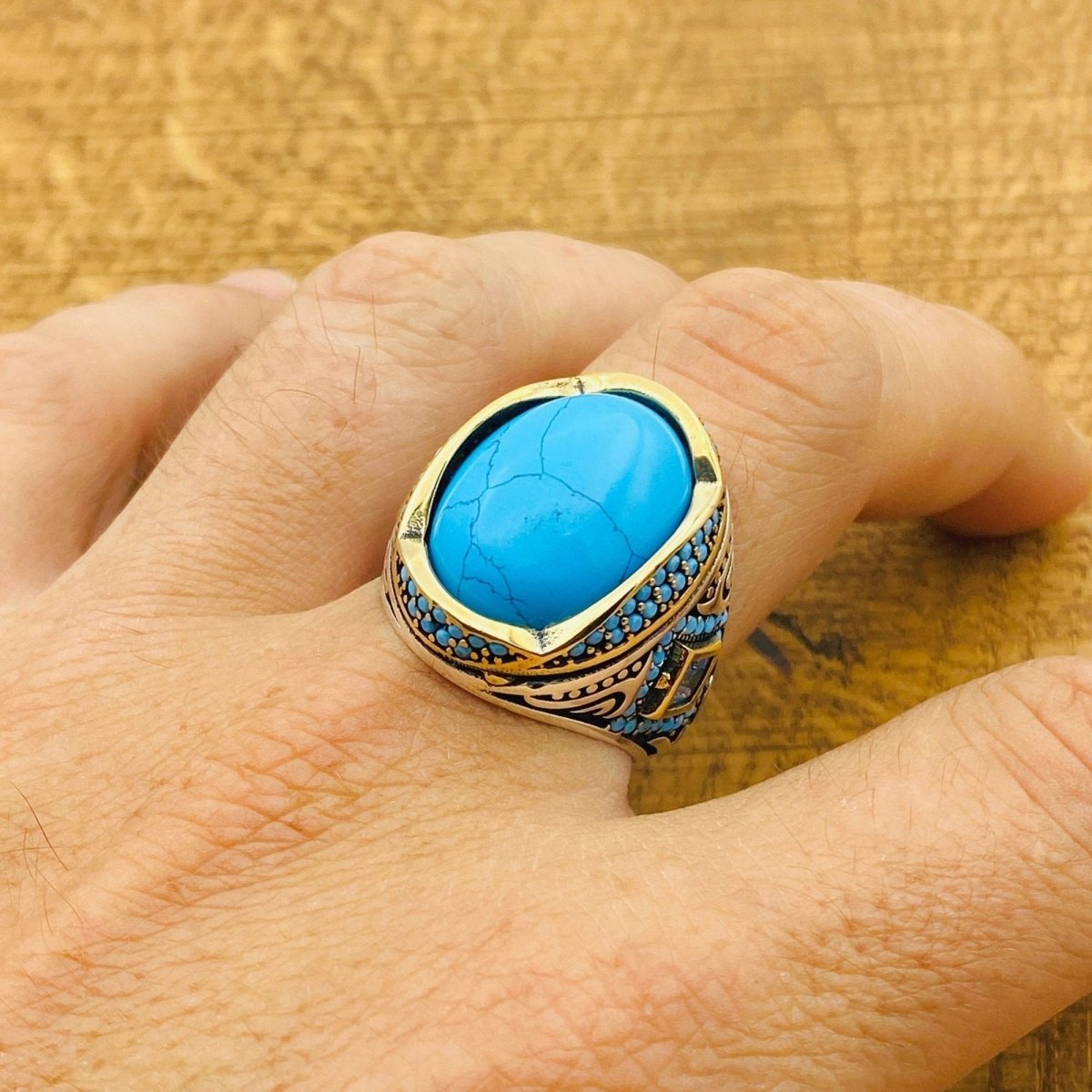 Men's Natural Turquoise Ring - TryAladdin