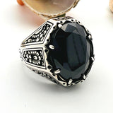 Men's Onyx Silver Ring (19g) - TryAladdin